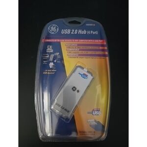 General Electric GE Portable Compact 4-Port USB 2.0 Hub‎ H097878 New Sealed
